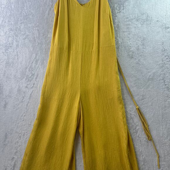 Vince Yellow Cami Wide-Leg Cropped Jumpsuit • Size 4 - Picture 2 of 7